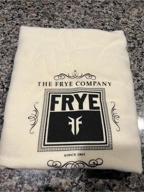 Frye Cream Dust Bag with Black Logo Print